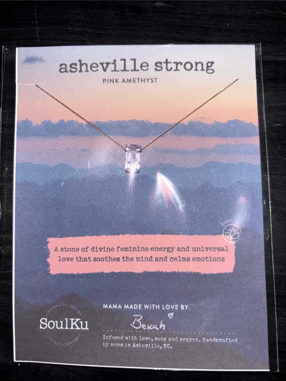 SoulKu RARE Asheville strong PINK AMETHYST necklace